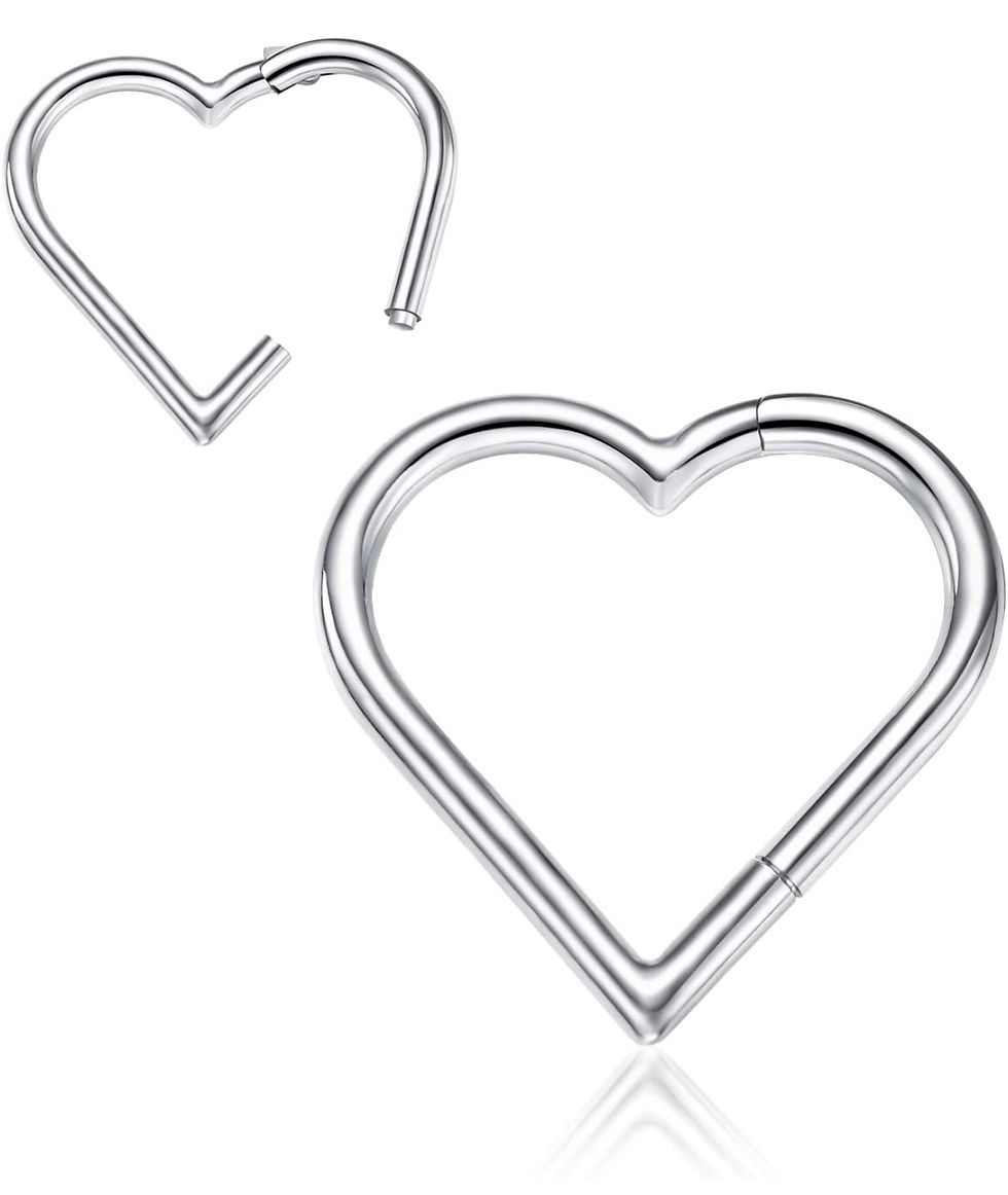 Thumbnail: 2 pcs Heart Daith Piercing 8mm & 10mm