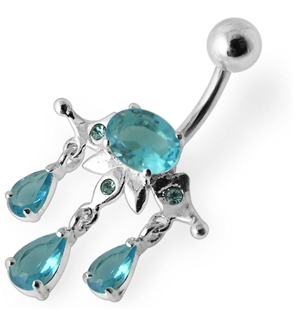 Thumbnail: Silver Tribal Belly Piercing