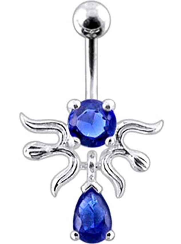 Thumbnail: Silver Tribal Flared Belly Piercing