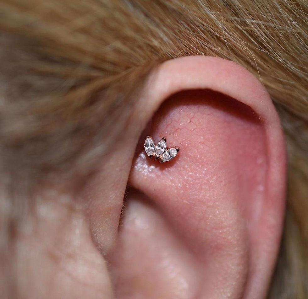 Thumbnail: Titanium 3 Crystal or Opal Piercing