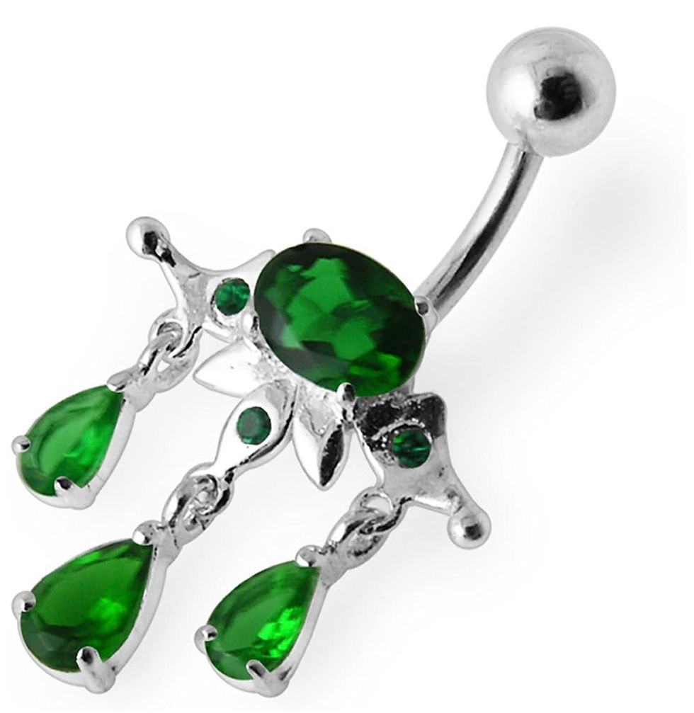 Thumbnail: Silver Tribal Belly Piercing