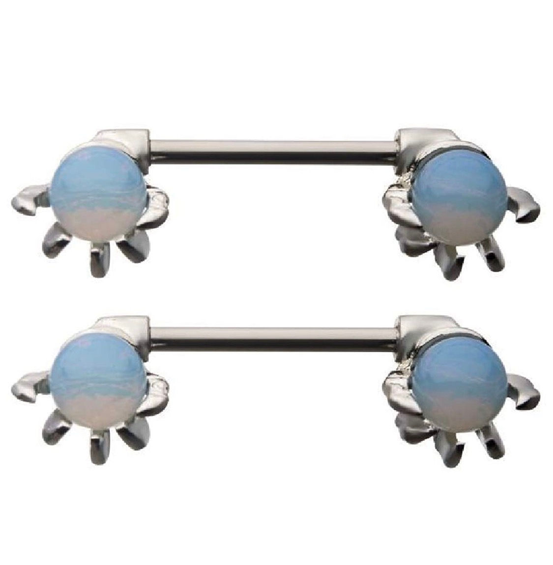 Dragon Claw Opal Nipple Piercing Pair