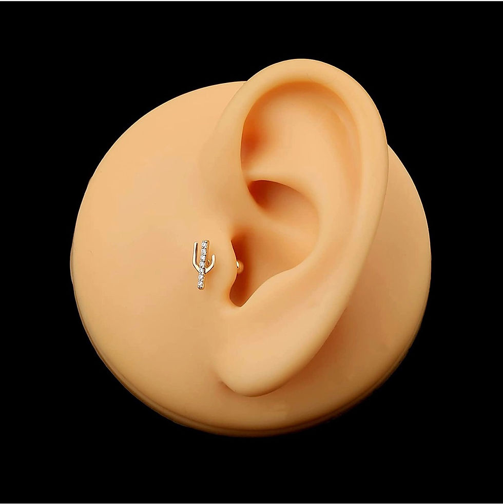 Thumbnail: 14K Gold Cartilage Earring Cactus Tragus Earring Helix Piercing