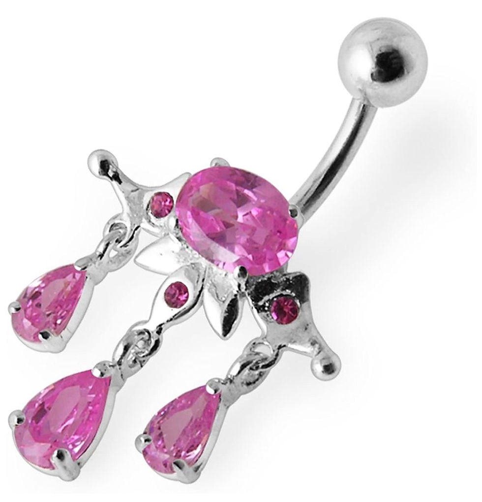 Thumbnail: Silver Tribal Belly Piercing