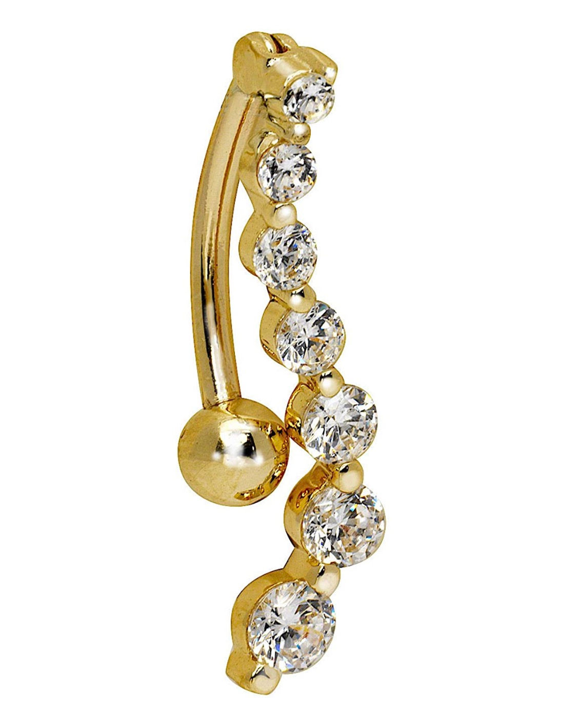 14k Gold Reverse S Shape Belly Piercing