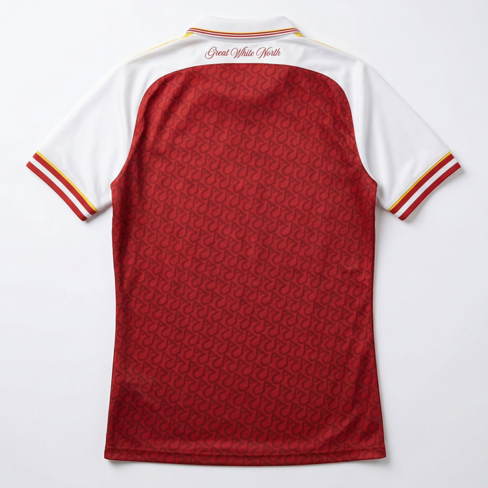 Back view of Canada custom soccer jersey with classic red design and heritage-inspired details