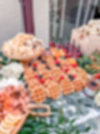 Breakfast charcuterie board ideas with waffles and berries