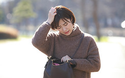 困った表情