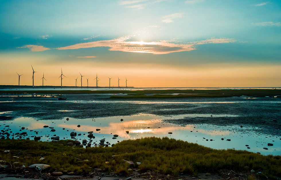 Sillouette der Windturbine