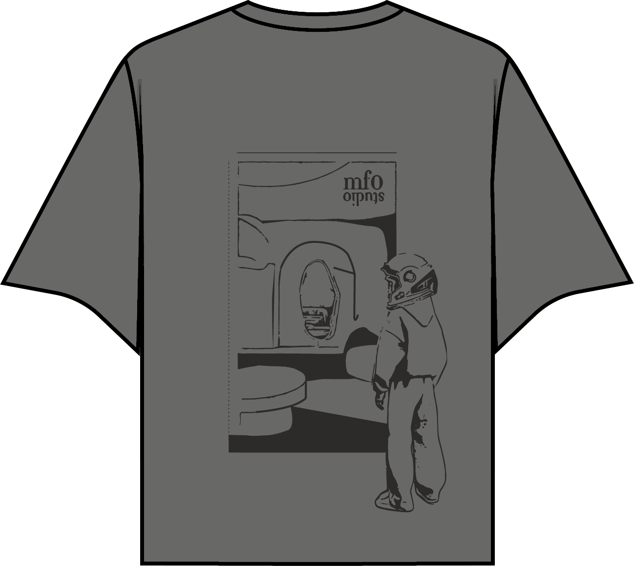 astronaut t-shirt dark grey