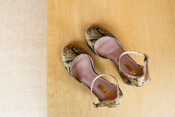 Wedding shoes at Sheepdrove Organic Farm