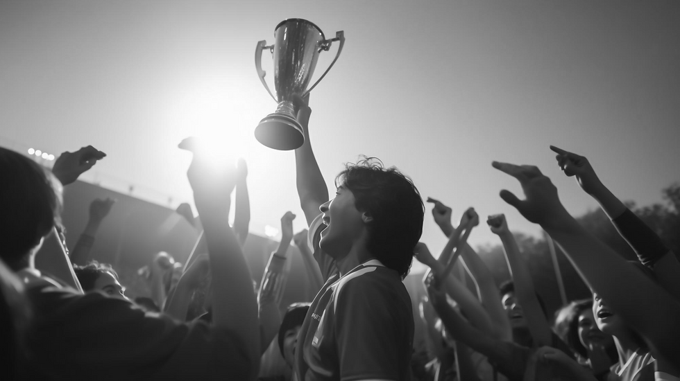 person holding a trophy