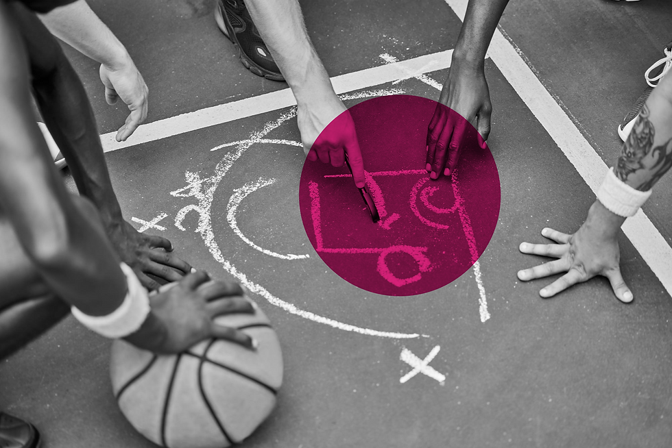 hands pointing on a plan on the floor