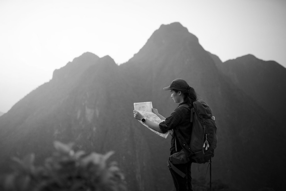 woman with a map