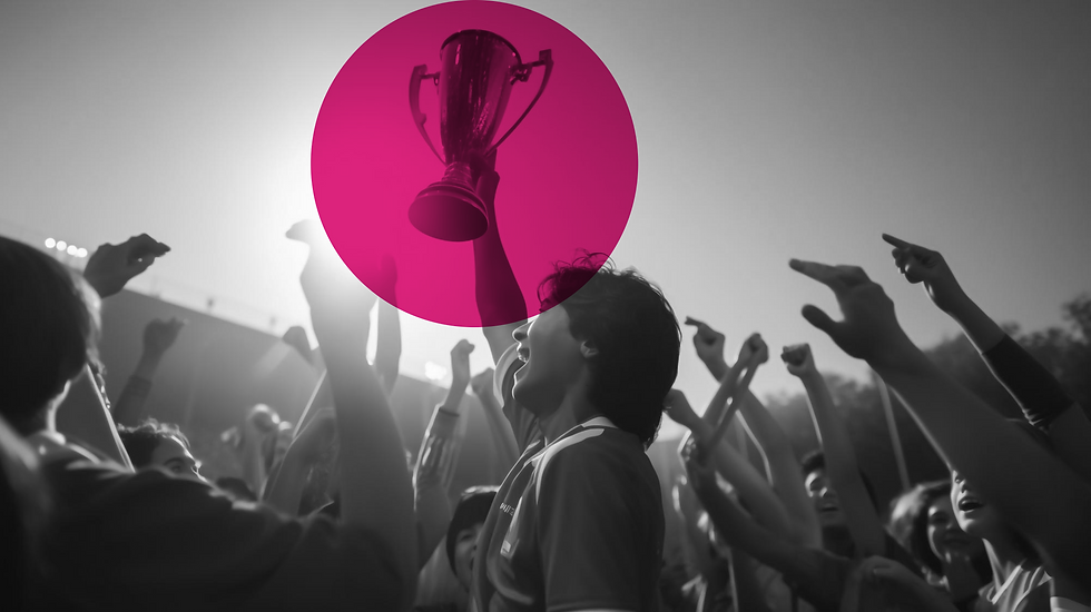 person holding a trophy