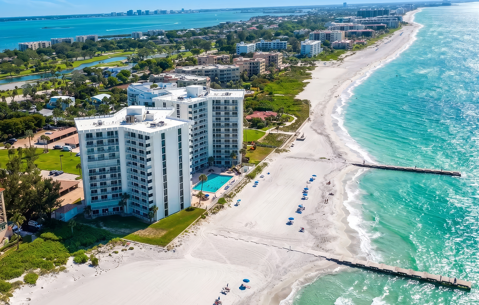 Aerial view of condominiums in Longboat Key