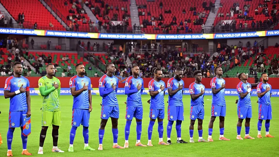 Democratic Republic of Congo players line up before their World Cup qualifier match against Nigeria in Rabat, Morocco, on 16 November 2025. (REUTERS - Abdelmjid Rizkou)