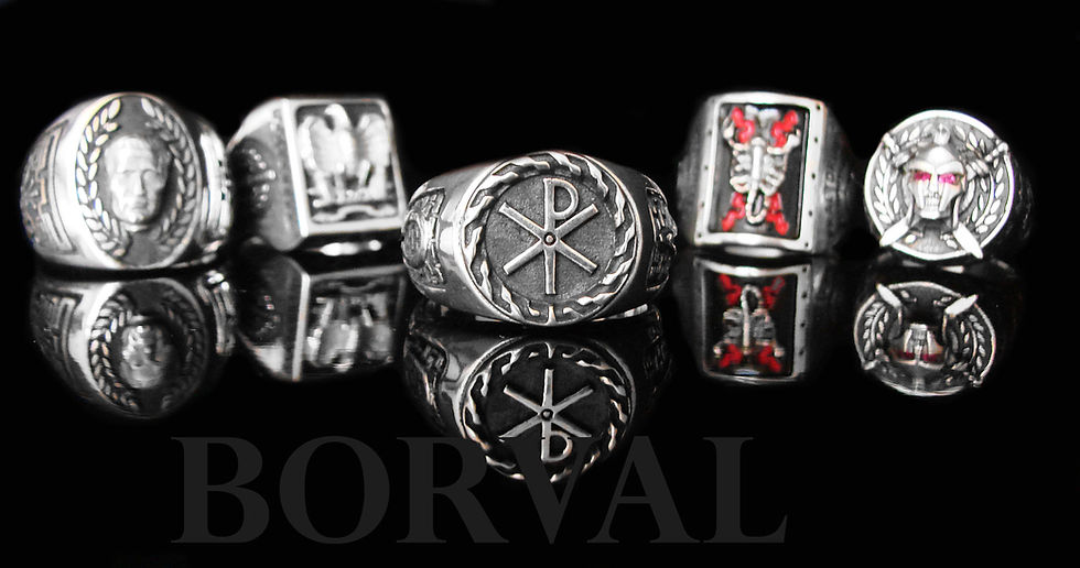 Miniatura: Anel Masculino Romano - Labarum de Constantino