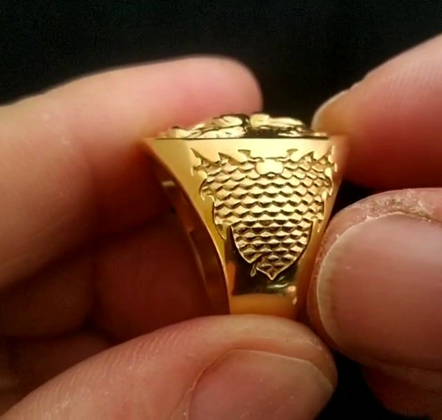 Miniatura: Anel São Jorge - Masculino - Prata 925 com Banho de Ouro