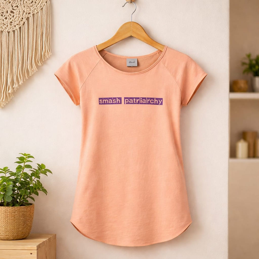 Thumbnail: smash patriarchy overlock neckline t-shirt