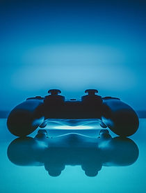 Console de jeux vidéo bleu 