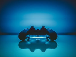 Console de jeux vidéo bleu