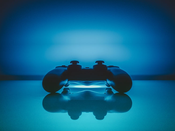 Console de jeux vidéo bleu