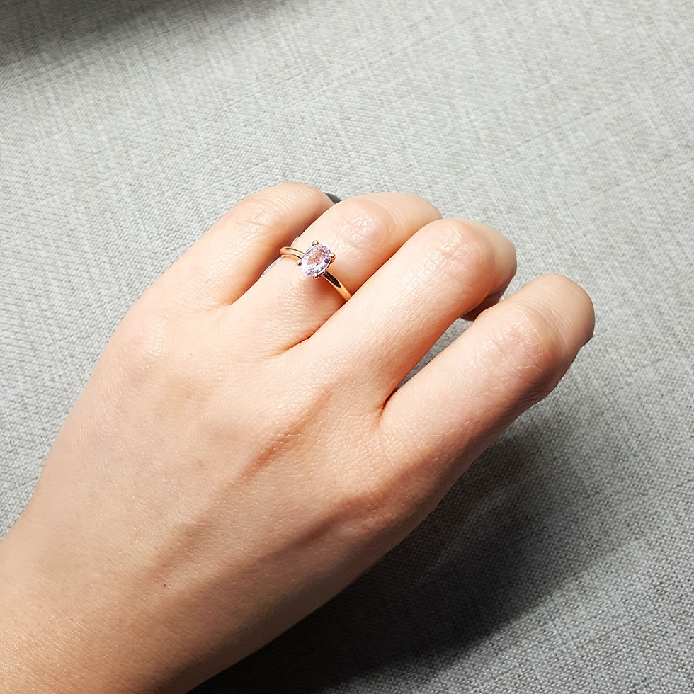 Thumbnail: Kunzite Solitaire Engagement Ring