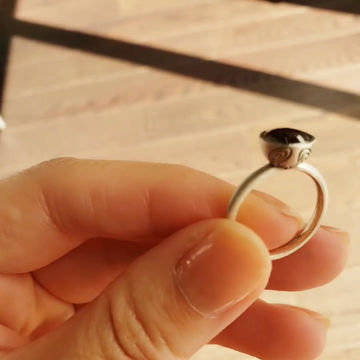 Thumbnail: Amethyst bezel sterling silver ring
