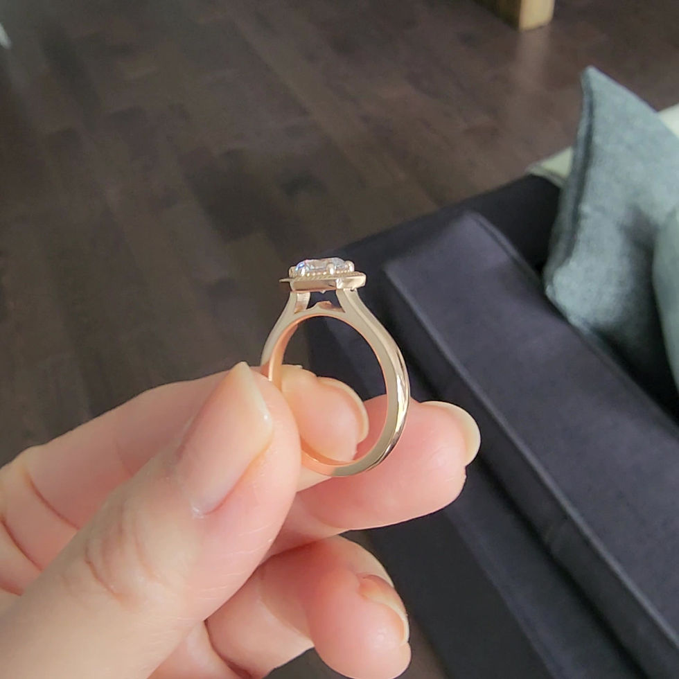 Thumbnail: Simple Hexagonal Solitaire Engagement Ring with Moisanite