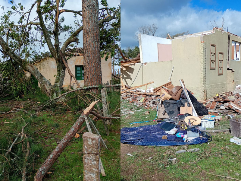 Pedro Osório decreta situação de emergência após tornado atingir área rural e provocar quase R$ 1,8 milhão em prejuízos