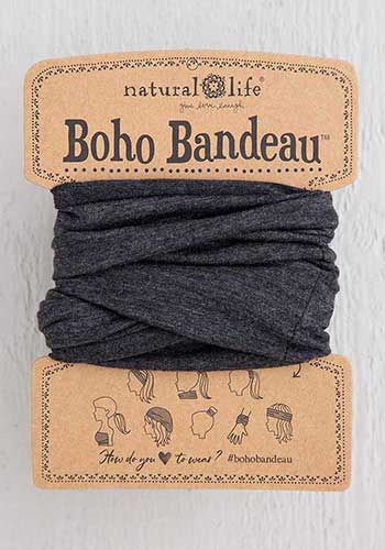 Thumbnail: Black Cream Floral Print Boho Bandeau