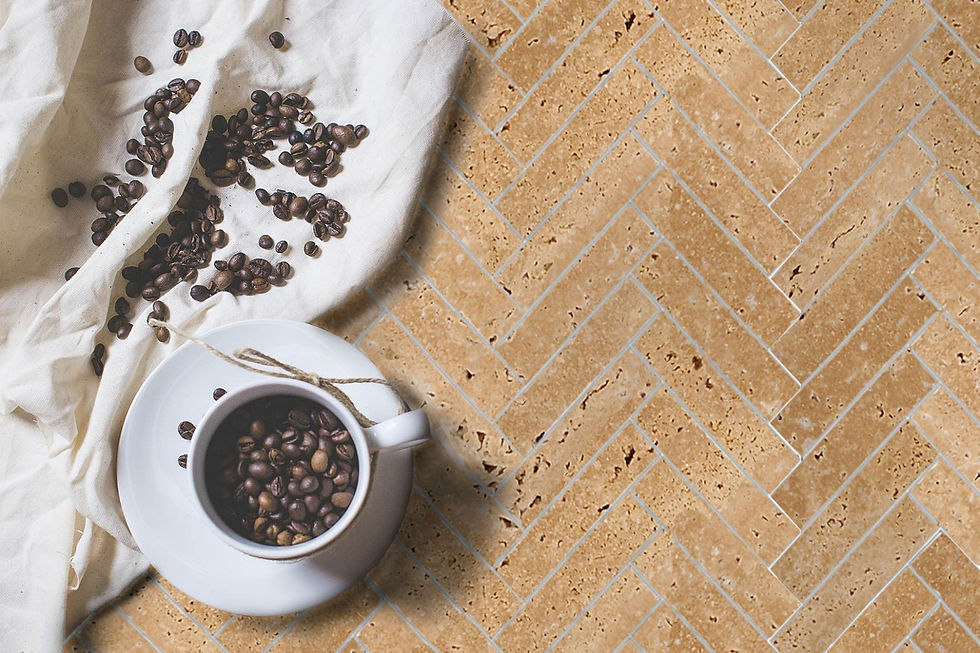 Миниатюра: Travertine Mosaic Herringbone Walnut Travertine SQM