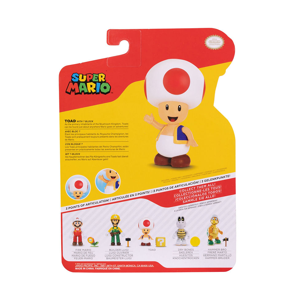 Miniatura: Honguito Rojo (Toad) + Bloque - Figura de 10cm con accesorio