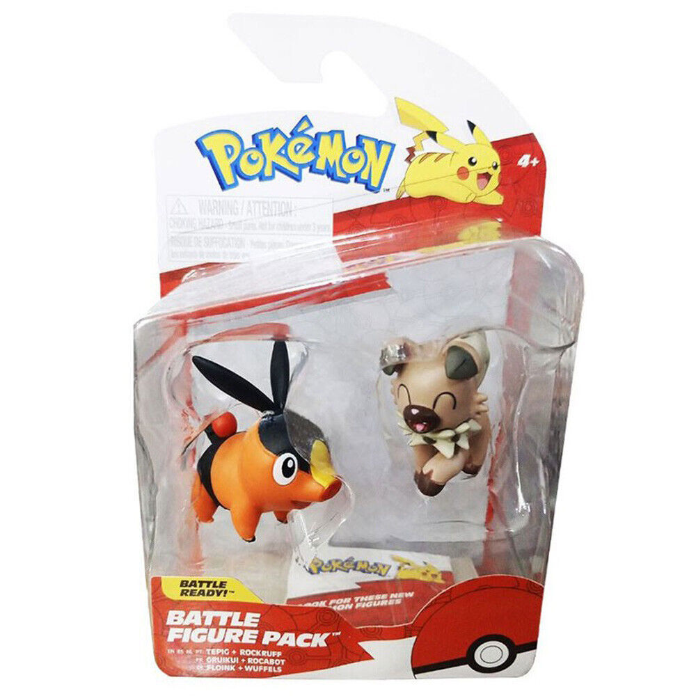 Tepig + Rockruff - Pokemon - Set de figuras de batalla