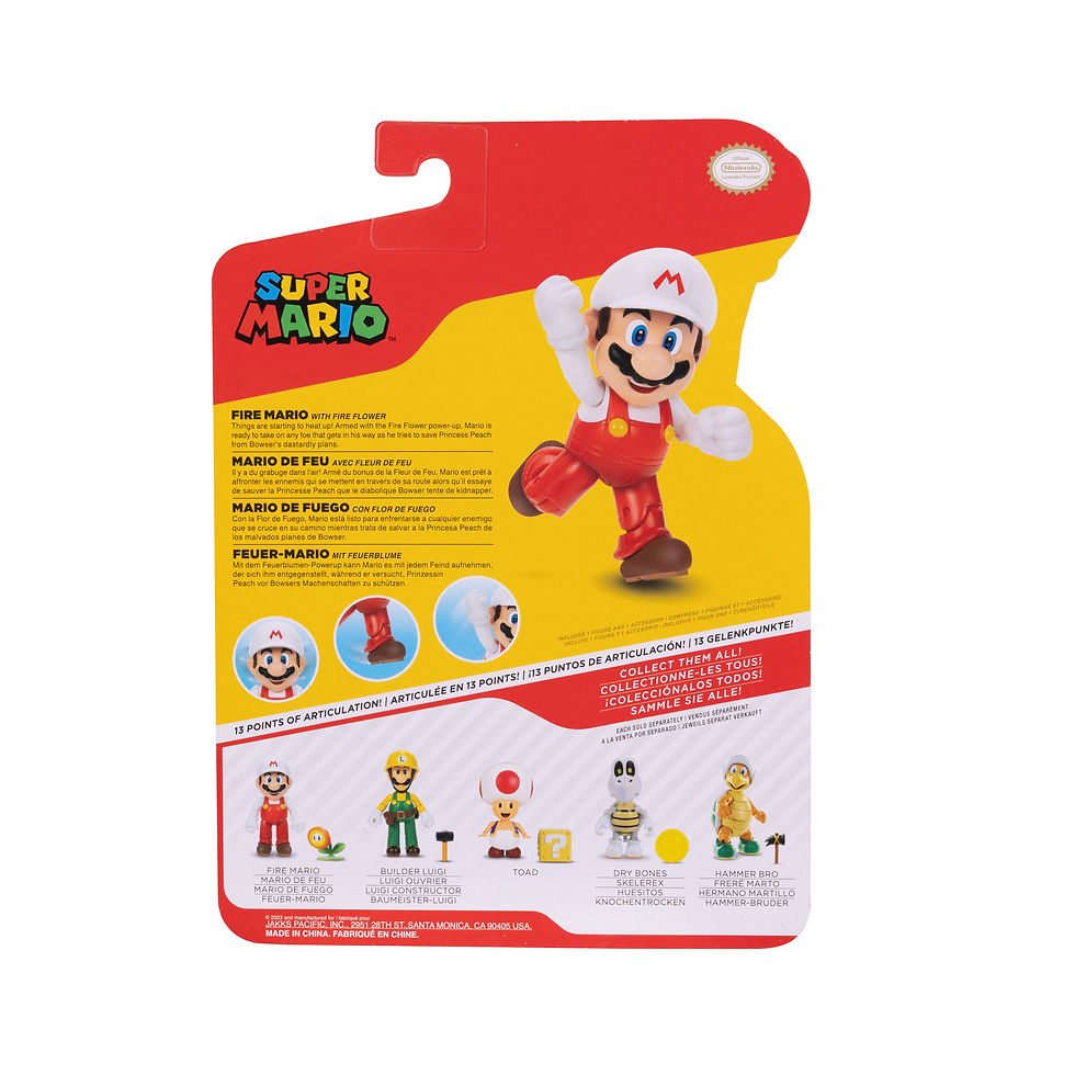 Miniatura: Mario de Fuego + Flor de Fuego - Figura de 10cm con accesorio