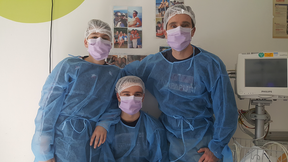 THE LOVES OF MY LIFE: MY HUSBAND AND SONS DURING A HOSPITAL VISIT