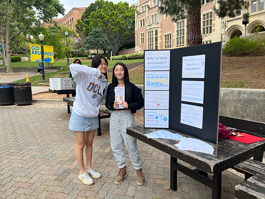 Our team at the UCLA campus back in March 2023, where we spent the day educating students and successfully recruiting 50 new potential donors to the bone marrow registry.