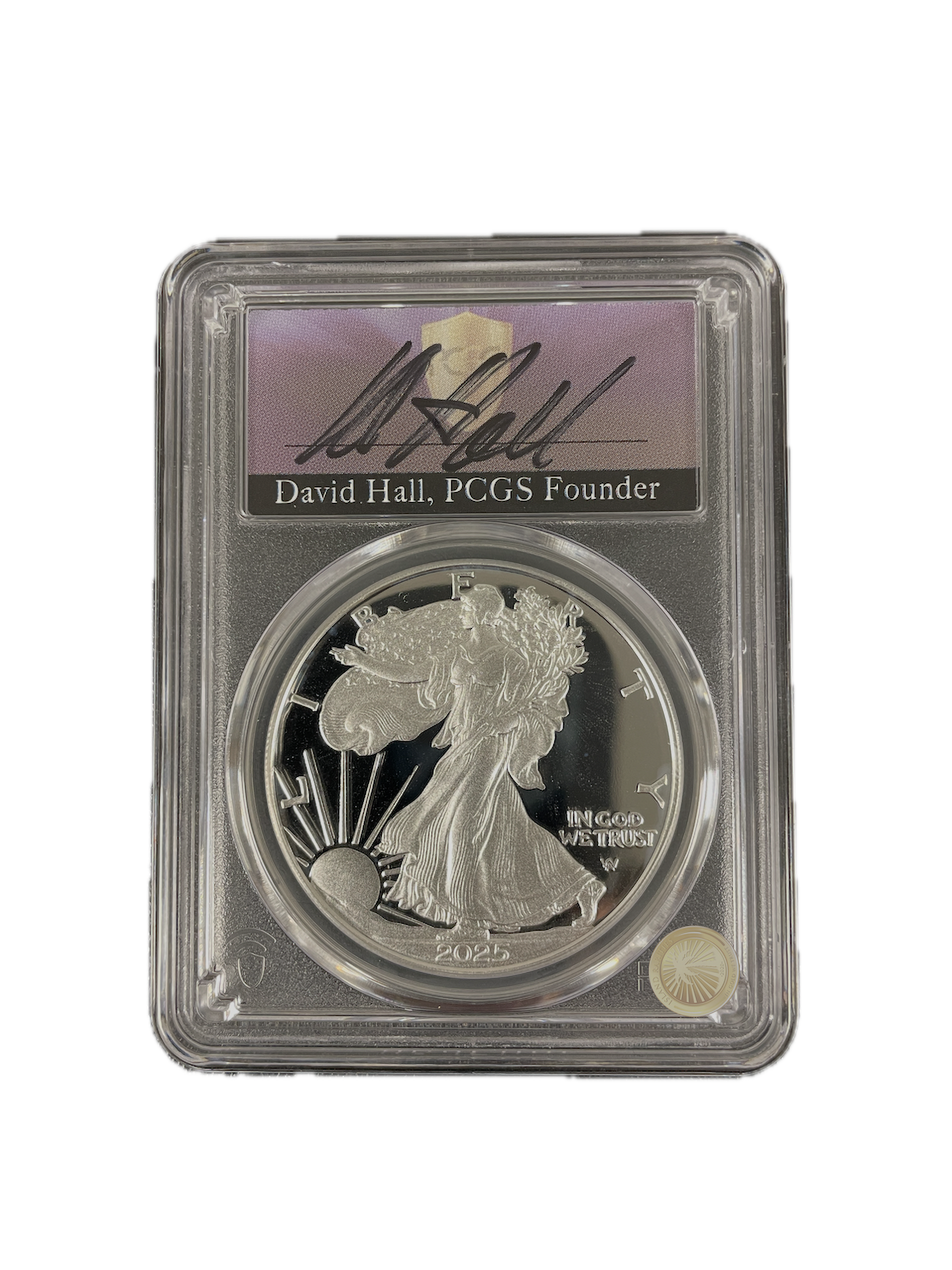2025-W David Hall Signed PCGS PR70DCAM FDOI Silver Eagle