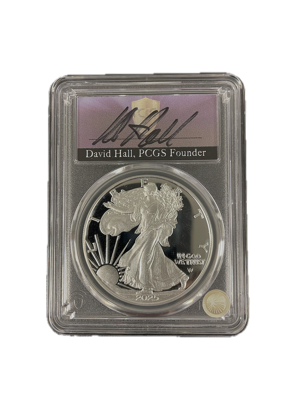 Thumbnail: 2025-W David Hall Signed PCGS PR70DCAM FDOI Silver Eagle