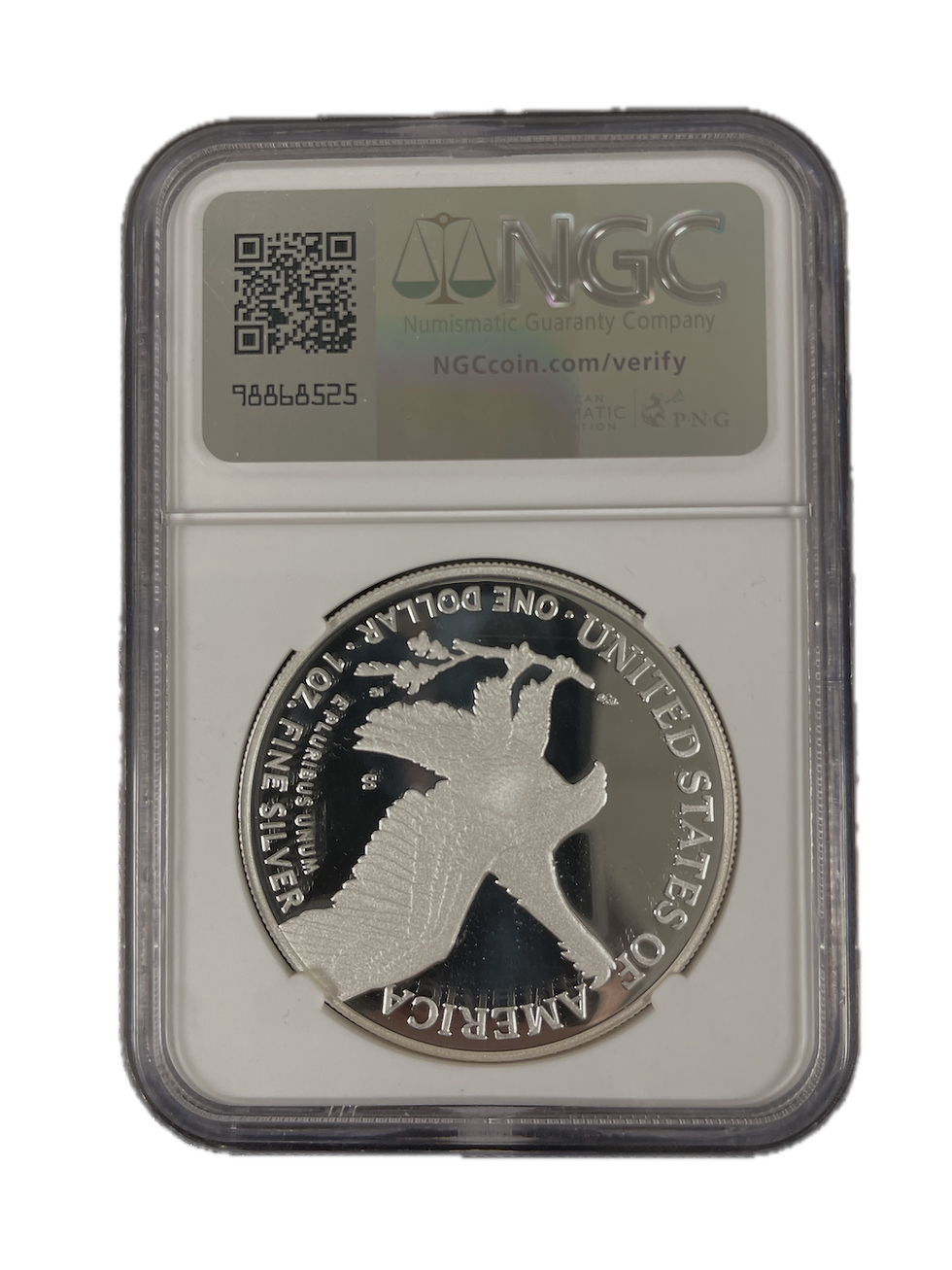 Thumbnail: 2023 S SILVER EAGLE PF70 FDOI MICHAEL GAUDIOSO SIGNED ADVANCED RELEASE
