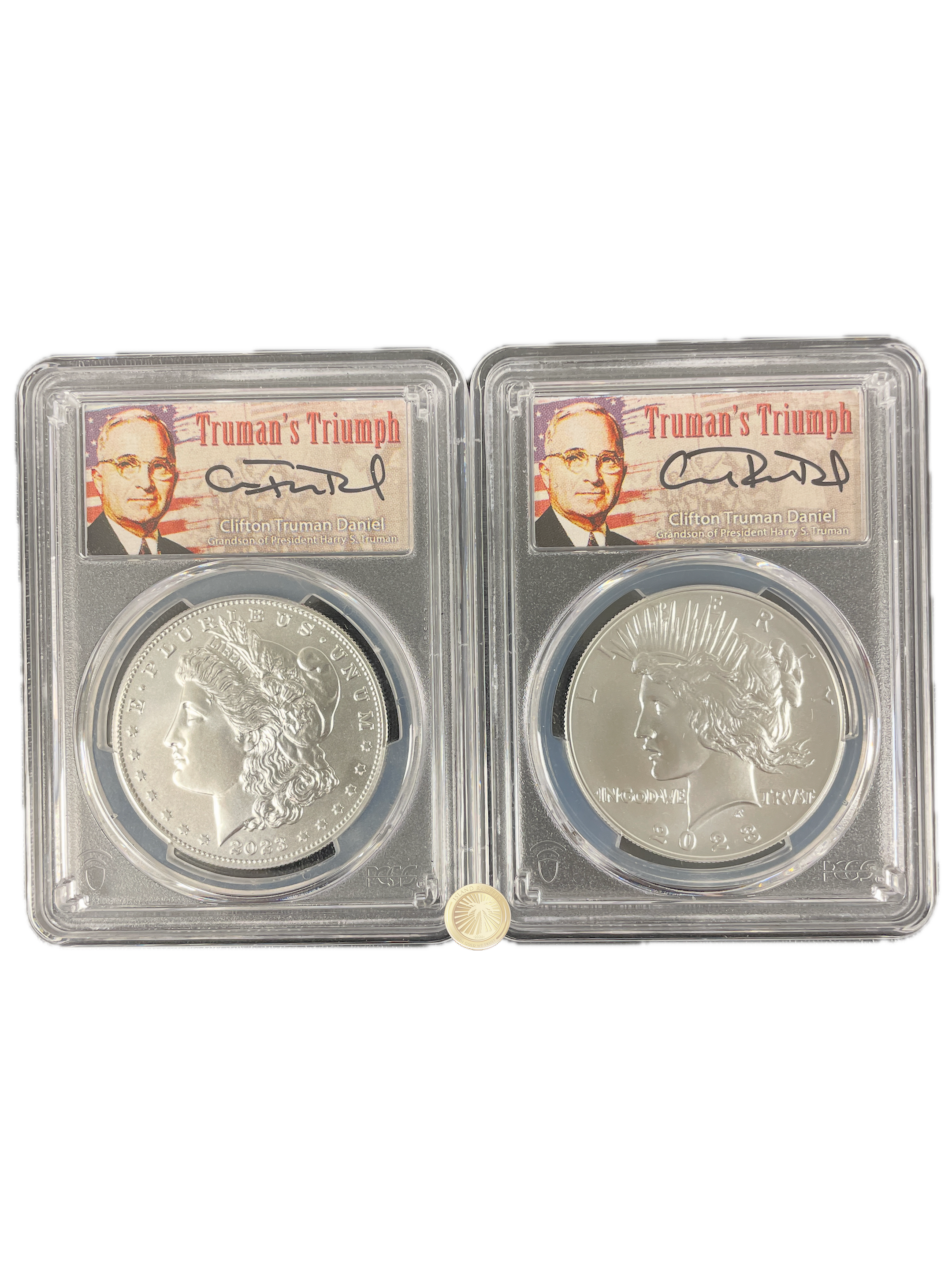 2023 Truman Triumph Morgan & Peace Dollar Set PCGS MS70