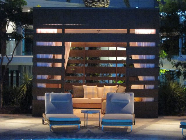 VIP Pool Cabana at Night