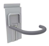 Gray slatwall hook with rubber coating