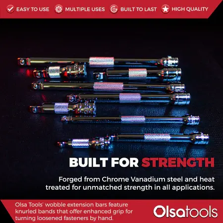 Thumbnail: Olsa Wobble Socket Extension Set (9pc) | 1/2, 3/8, 1/4" Drive Ratchet Extension 