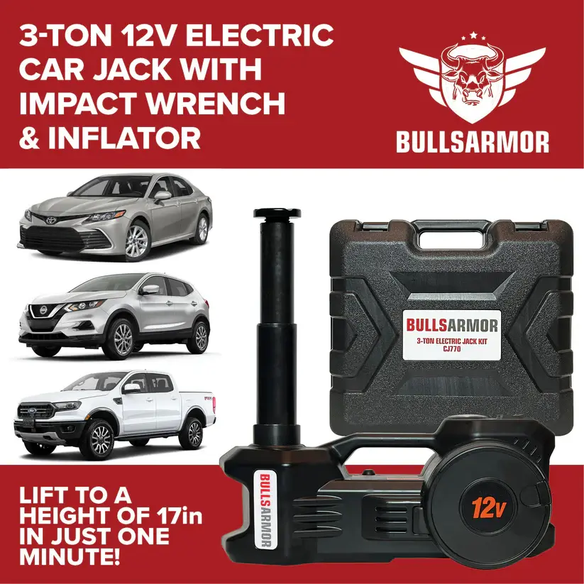 Thumbnail: 3-ton 12V electric car jack with impact wrench & inflator