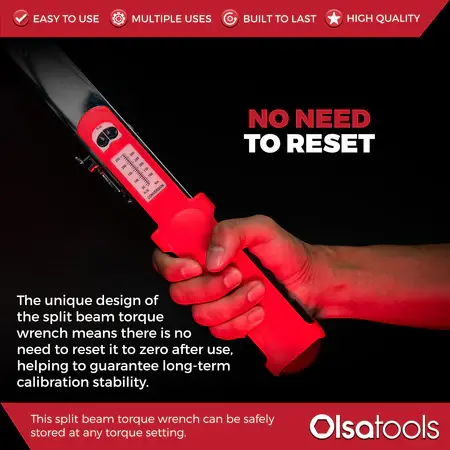 Thumbnail: Olsa Flex Head Split Beam Torque Wrench - 1/2" Drive 72T