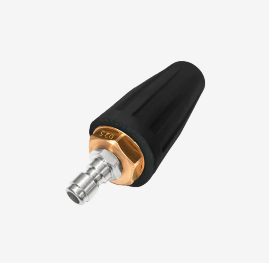 Black and gold pressure washer nozzle