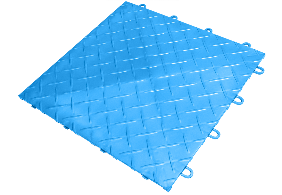 Thumbnail: Blue diamond plate interlocking tile