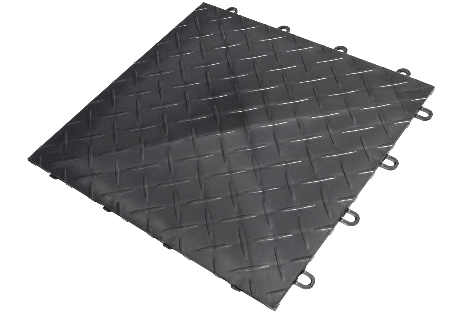 Dark gray diamond plate interlocking tile